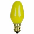 Sunlite 7C7 Incandescent Bulb, 7W, Candelabra E12 Base, C7 Small Night Light, Colored Bulb, Yellow, 12PK 01061-SU